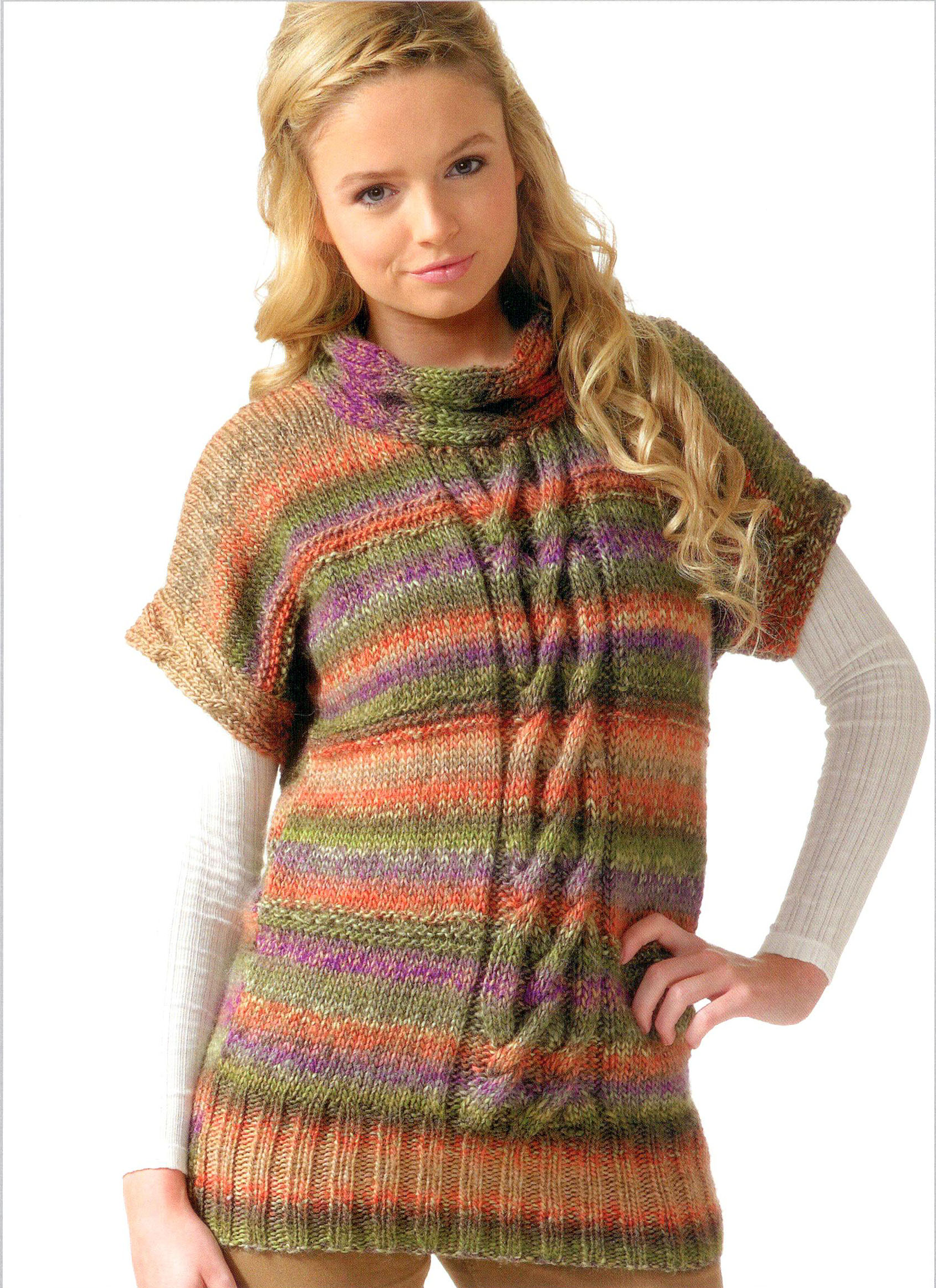 Ladies Short Sleeve Tunic Top JB091 Knitting Pattern Athenbys