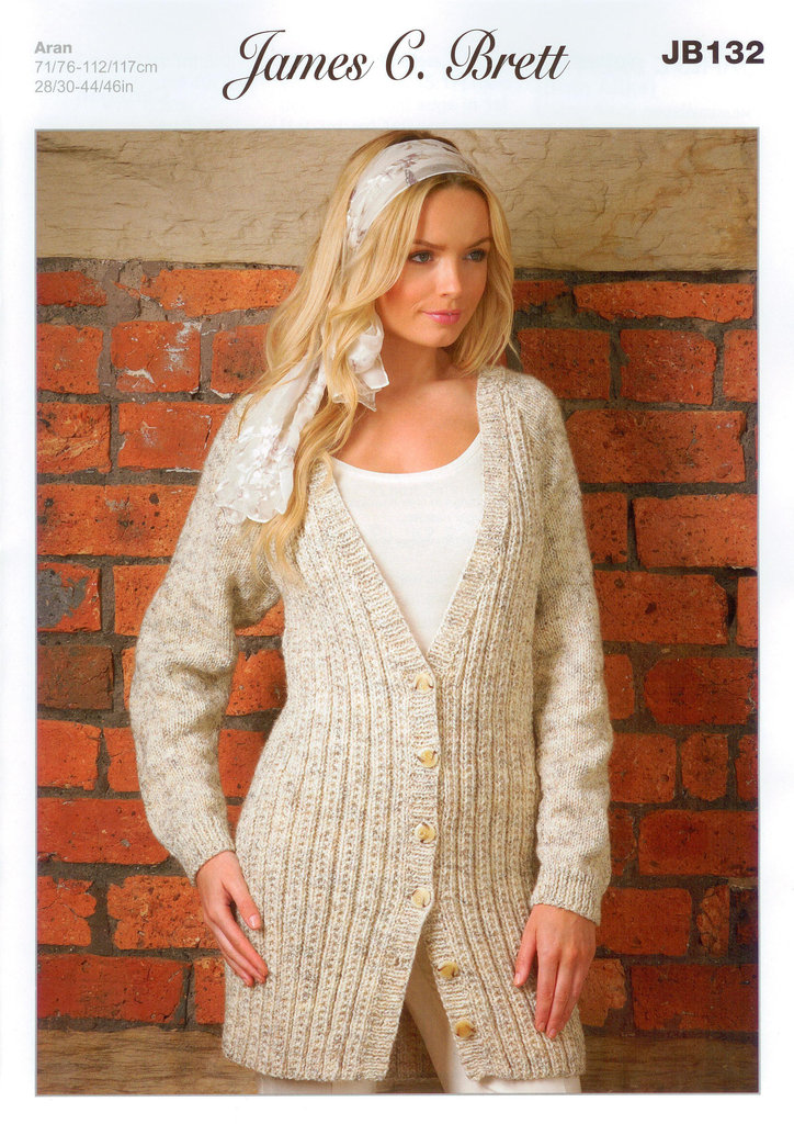 Buy Ladies Cardigan JB132 Knitting Pattern Rustic Aran