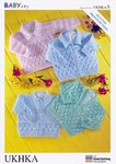 UKHKA 6 Knitting Pattern Baby Cardigans and Sweater in 4 Ply