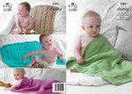 King Cole 3393 Knitting Pattern Babies Blankets in King Cole Comfort Chunky