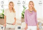 King Cole 3686 Knitting Pattern Ladies' Drape Neck Sweaters in King Cole Opium