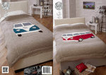 King Cole 4323 Knitting Pattern Camper Van Bed Throws in King Cole Big Value Super Chunky