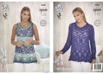 King Cole 4467 Knitting Pattern Ladies Top and Sweater in Opium