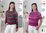 King Cole 4712 Knitting Pattern Womens Raglan Sweaters in King Cole Riot Chunky