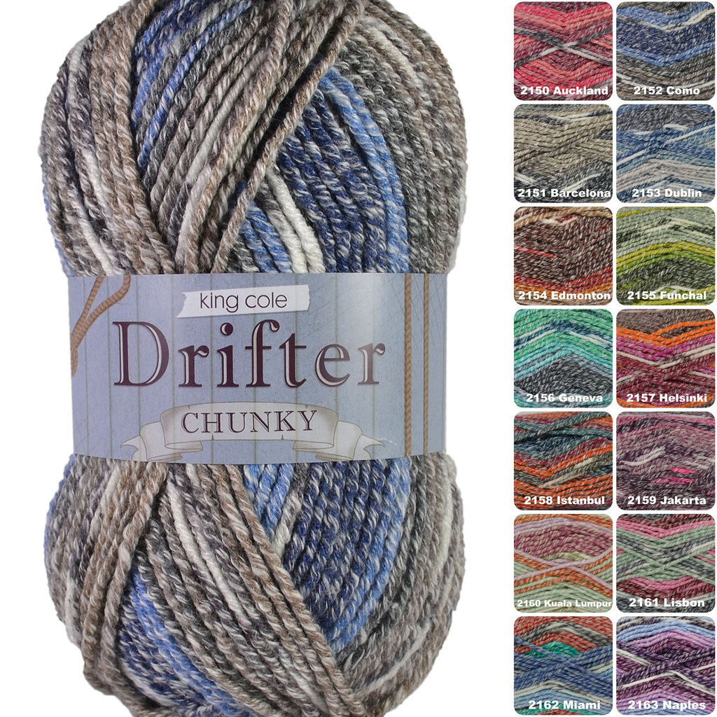 King Cole Drifter Chunky Cotton Wool and Acrylic Knitting Yarn