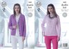 King Cole 4839 Knitting Pattern Womens Raglan Sleeve Sweater and Cardigan in King Cole Cottonsoft DK