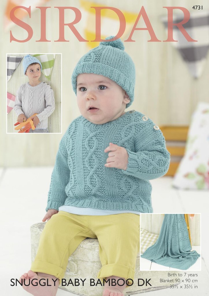 Sirdar 4731 Knitting Pattern Baby & Childrens Sweater Hat