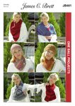 James C Brett JB461 Knitting Pattern Scarves Wrap and Hat - 1 Ball Projects in Marble Chunky