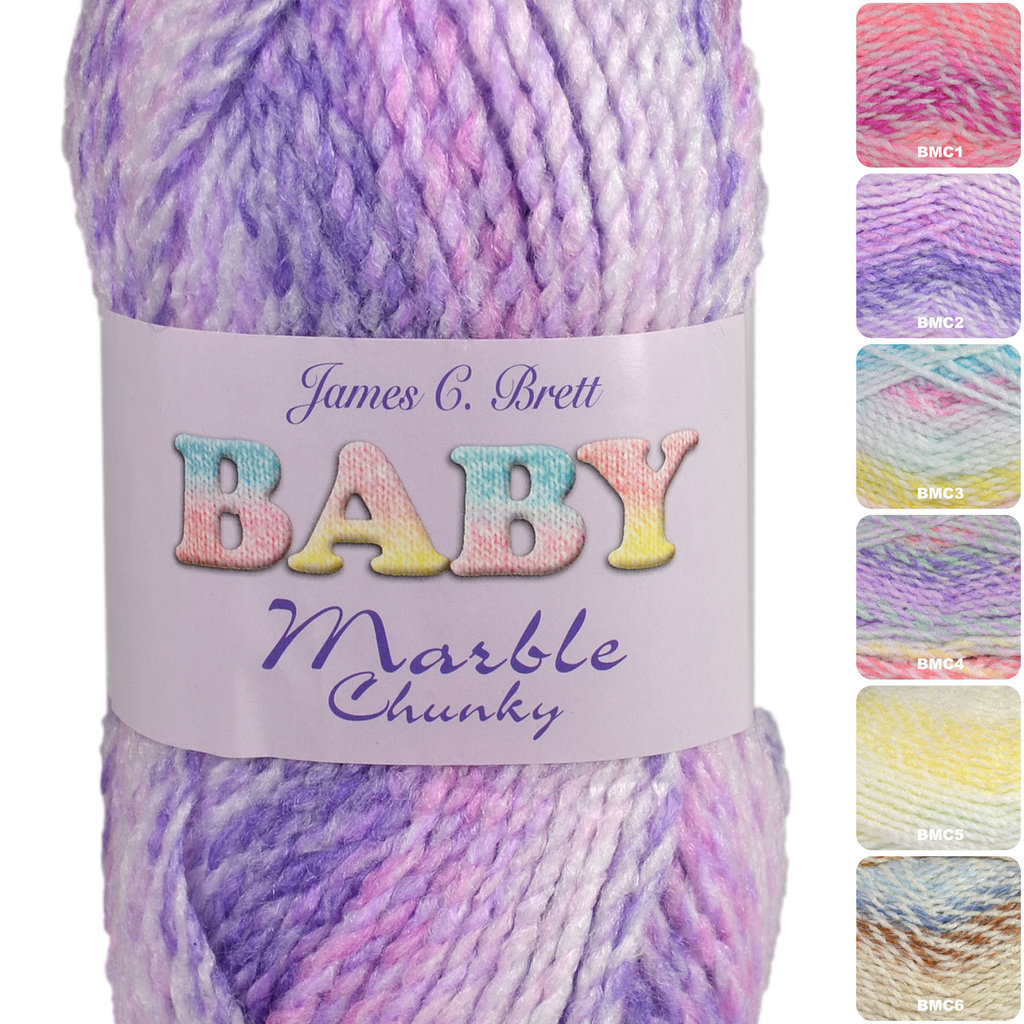 James C Brett Baby Marble Chunky 100g Knitting Yarn