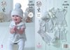 King Cole 4897 Knitting Pattern Baby Set Dress Hoodie Top Hat Leggings in Cherish Dash DK