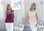 King Cole 5144 Crochet Pattern Womens Tops in King Cole Giza 4Ply and Giza Sorbet 4Ply