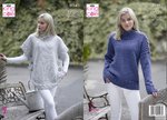 King Cole 5154 Knitting Pattern Womens Poncho and Sweater in King Cole Fashion Aran