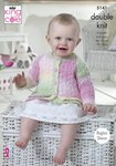 King Cole 5141 Knitting Pattern Baby Child Cardigans and Dress in King Cole Melody DK