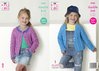 King Cole 5262 Knitting Pattern Girls Raglan Cable Cardigans in King Cole Big Value DK