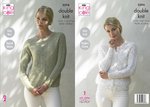 King Cole 5294 Knitting Pattern Womens Easy Knit Raglan Cardigan and Sweater in Galaxy DK