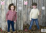 King Cole 5347 Knitting Pattern Childrens Sweater and Cardigan in King Cole Fashion Aran