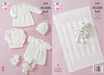 King Cole 5359 Knitting Pattern Baby Coat Jacket Top Hat Bootees Blanket in Comfort DK