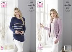 King Cole 5395 Knitting Pattern Womens Tunic and Cardigan in King Cole Finesse DK