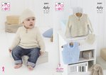 King Cole 5441 Knitting Pattern Baby Sweater Slipover and Hat in King Cole Comfort 4 Ply
