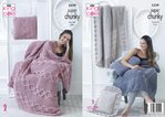King Cole 5339 Knitting Pattern Blanket and Cushions in King Cole Big Value Super Chunky