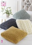 King Cole 5535 Knitting Pattern Cushions in King Cole Big Value Big