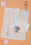 King Cole 5562 Knitting Pattern Baby Cardigan Bonnet Bootees and Blanket in Big Value Baby 4 Ply