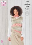 King Cole 5697 Knitting Pattern Womens Round and V Neck Tank Tops in King Cole Fjord DK