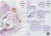 King Cole 5701 Knitting Pattern Baby Cardigan Matinee Coat Waistcoat Hat Blanket in Baby Stripe DK