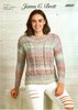 James C Brett JB697 Knitting Pattern Womens Cable Sweater in James C Brett Marble Chunky