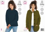 King Cole 5828 Knitting Pattern Womens Jacket and Sweater in King Cole Timeless Super Chunky
