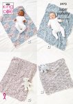 KIng Cole 5973 Knitting Pattern Various Size Baby Blankets in King Cole Super Yummy
