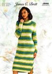 James C Brett JB866 Knitting Pattern Womens Roll Neck Sweater Dress in James C Brett Shh DK