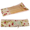 Floral Knitting Needle Case Inc 8 Pairs Bamboo Needles