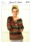 Ladies Cabled V Neck Sweaters JB187 Knitting Pattern
