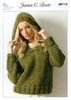 Ladies Hooded Sweater JB115 Knitting Pattern Rustic Mega Chunky