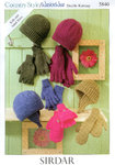 Hats and Gloves in Sirdar DK 5840 Knitting Pattern Accessories