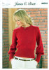 Ladies Sweater JB222 Knitting Pattern James C Brett Aran