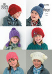 King Cole 3390 Knitting Pattern Children's Hats in King Cole Comfort Aran