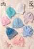 King Cole 2824 Knitting Pattern Baby Hats in King Cole DK