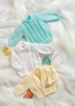 King Cole 2796 Knitting Pattern Sweater, Jacket and Cardigan in King Cole Big Value Baby 4 Ply