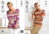 King Cole 3843 Knitting Pattern Ladies Sweater