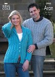 King Cole 2945 Knitting Pattern Sweater and Jacket Knitted in King Cole Fashion Aran