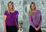 King Cole 3525 Knitting Pattern Sweater and Top in King Cole Merino Blend 4 Ply