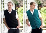 King Cole 3421 Knitting Pattern Slipover & Waistcoat in King Cole 4 Ply