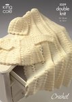 King Cole 3259 Crochet Pattern Babies Coat, Shawl and Hat Crocheted in King Cole Comfort DK