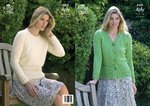 King Cole 3419 Knitting Pattern Cardigan & Sweater in King Cole 4 Ply