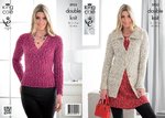 King Cole 3933 Knitting Pattern Womens Jacket and Sweater in King Cole Moods Duet DK