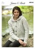 James C Brett JB045 Knitting Pattern Womens Hooded Jacket in Rustic With Wool Aran