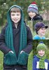 King Cole 3448 Knitting Pattern Boy's Hats, Scarf & Hooded Scarf in King Cole DK, Aran and Chunky