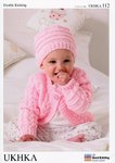 UKHKA 112 Knitting Pattern Baby Cardigans, Hat and Blanket in DK